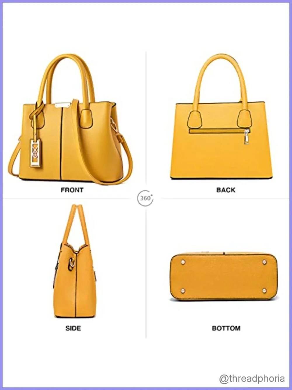 Synthetic Leather Satchel Crossbody Purse Tote Shoulder Bag with Strap